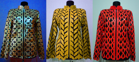 Leather Leaf Jacket for Women Design 03